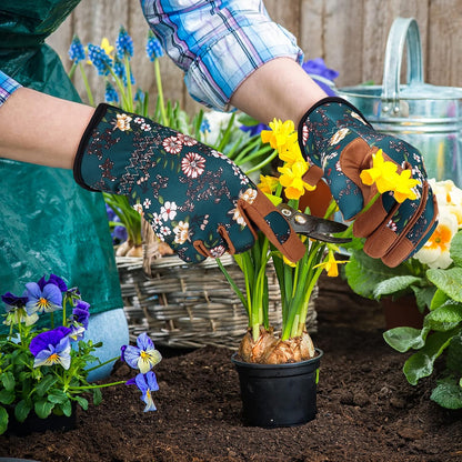 Gardening Gloves for Women, Leather Garden Gloves