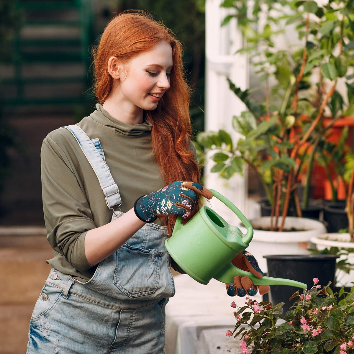 Gardening Gloves for Women, Leather Garden Gloves