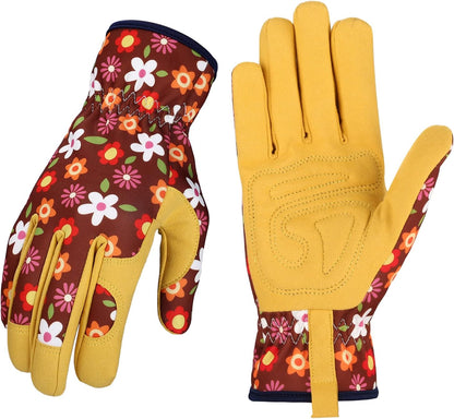 Gardening Gloves for Women, Leather Garden Gloves
