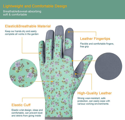Gardening Gloves for Women, Leather Garden Gloves