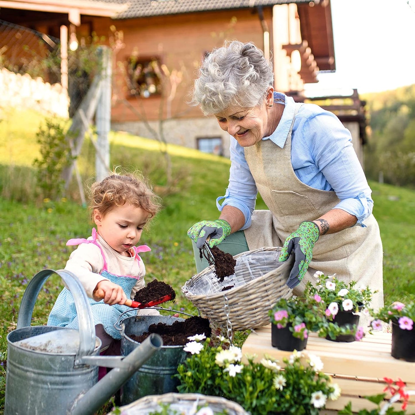 Gardening Gloves for Women, Leather Garden Gloves