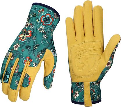 Gardening Gloves for Women, Leather Garden Gloves