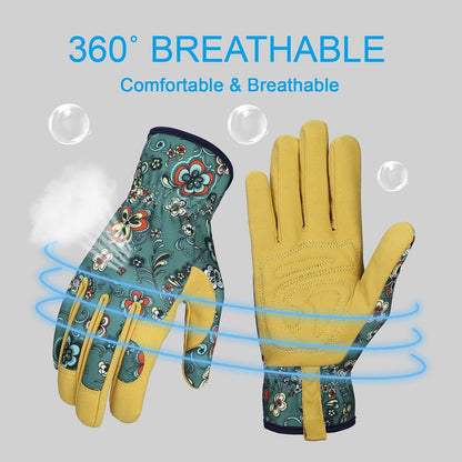 Gardening Gloves for Women, Leather Garden Gloves