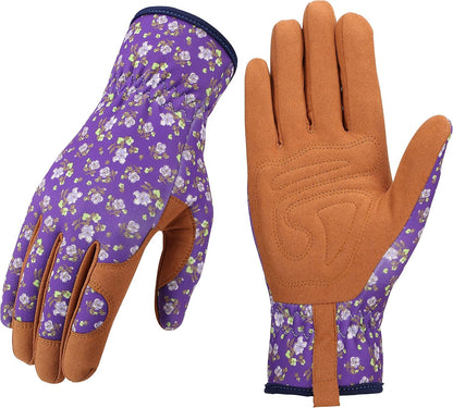 Gardening Gloves for Women, Leather Garden Gloves