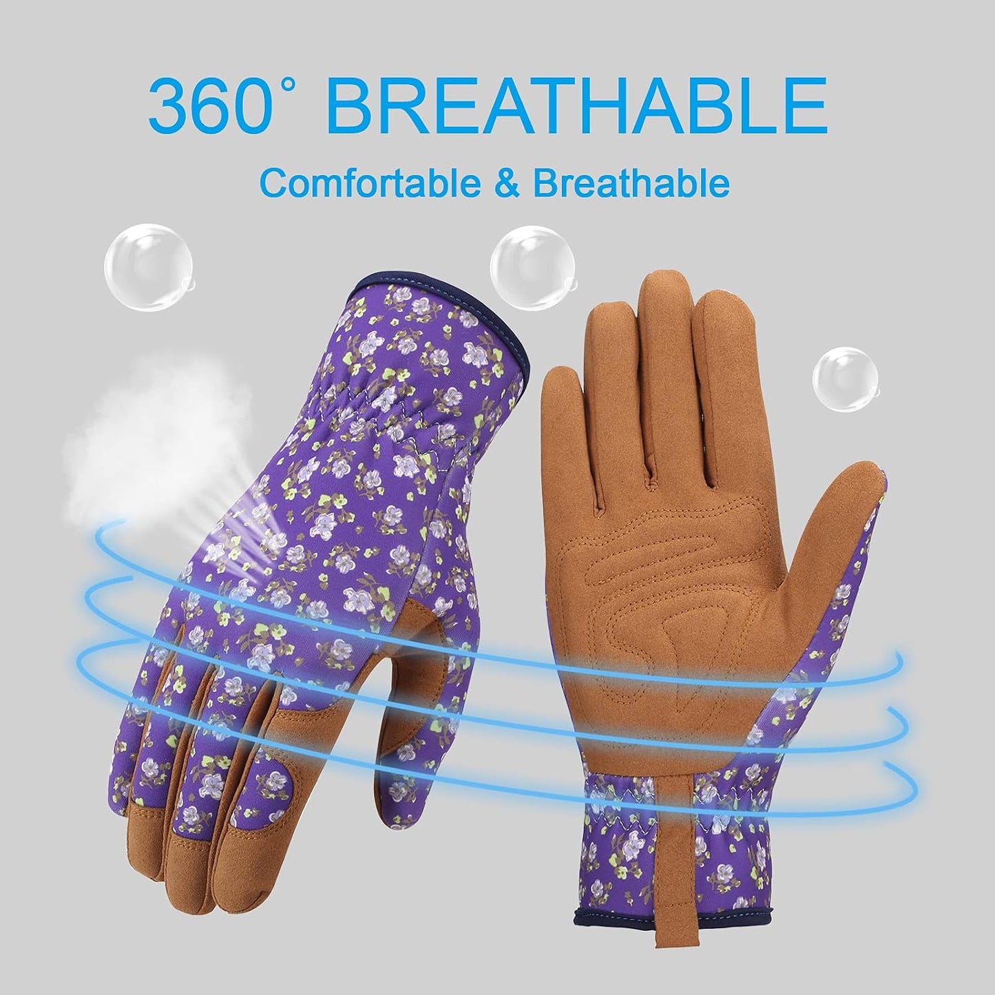 Gardening Gloves for Women, Leather Garden Gloves