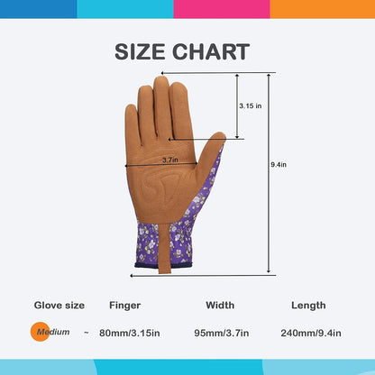 Gardening Gloves for Women, Leather Garden Gloves