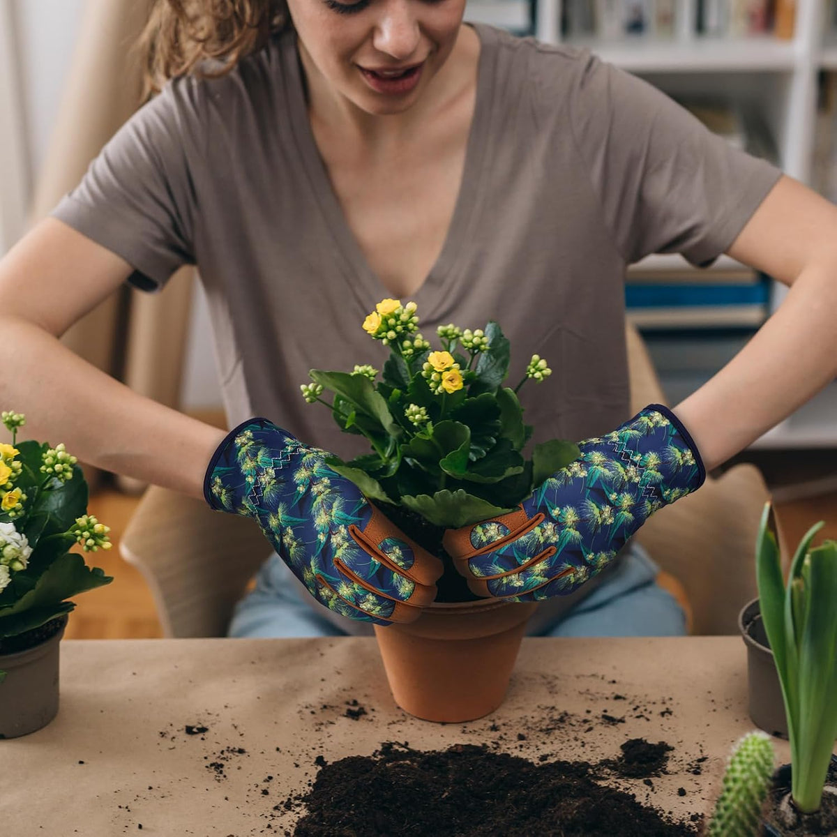 Gardening Gloves for Women, Leather Garden Gloves