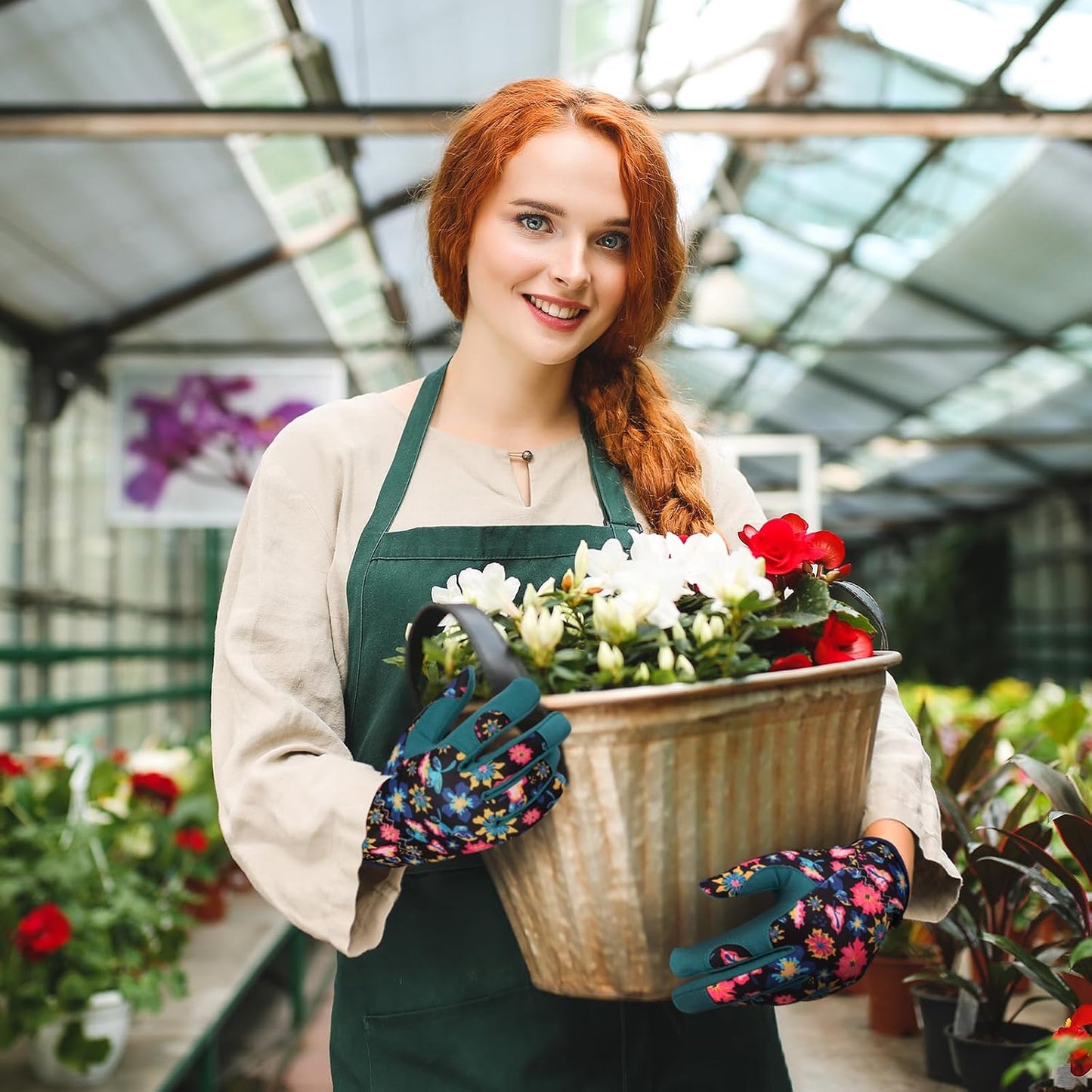 Gardening Gloves for Women, Leather Garden Gloves