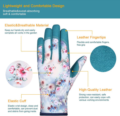 Gardening Gloves for Women, Leather Garden Gloves