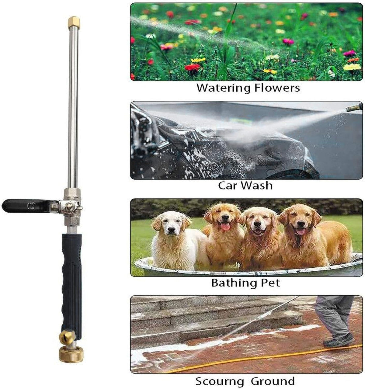 High Pressure Power Washer Attachment Hose Nozzle Wand Lance