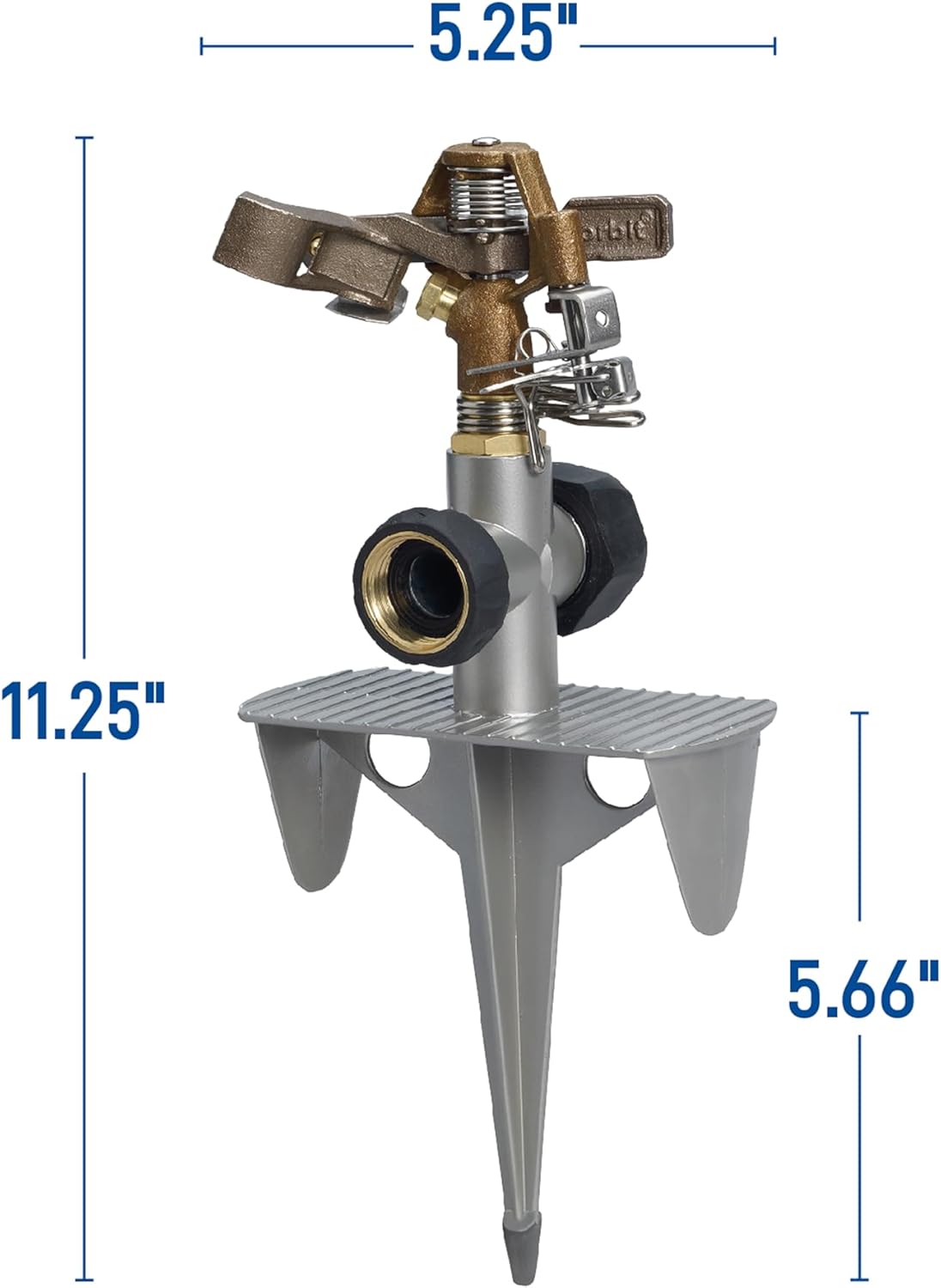 Brass Impact Sprinkler, Zinc Spike Base, Adjustable - 56946