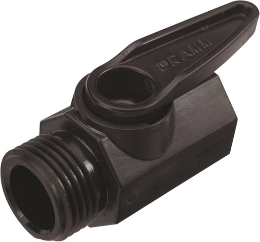Plastic Shut Off Valve with One Piece Ball & Large Handle for Ease of Use, Heavy Duty Construction, Black