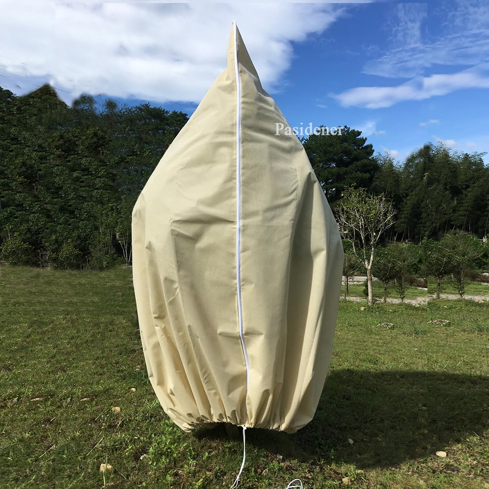 Plant Covers Freeze Protection 2.8oz 3 Packs 45"x40" Winter Tree Covers Frost Blankets for Outdoor Plants with Zipper Drawstring- Frost Cold Pest Protection for Shrubs Fruit Tree