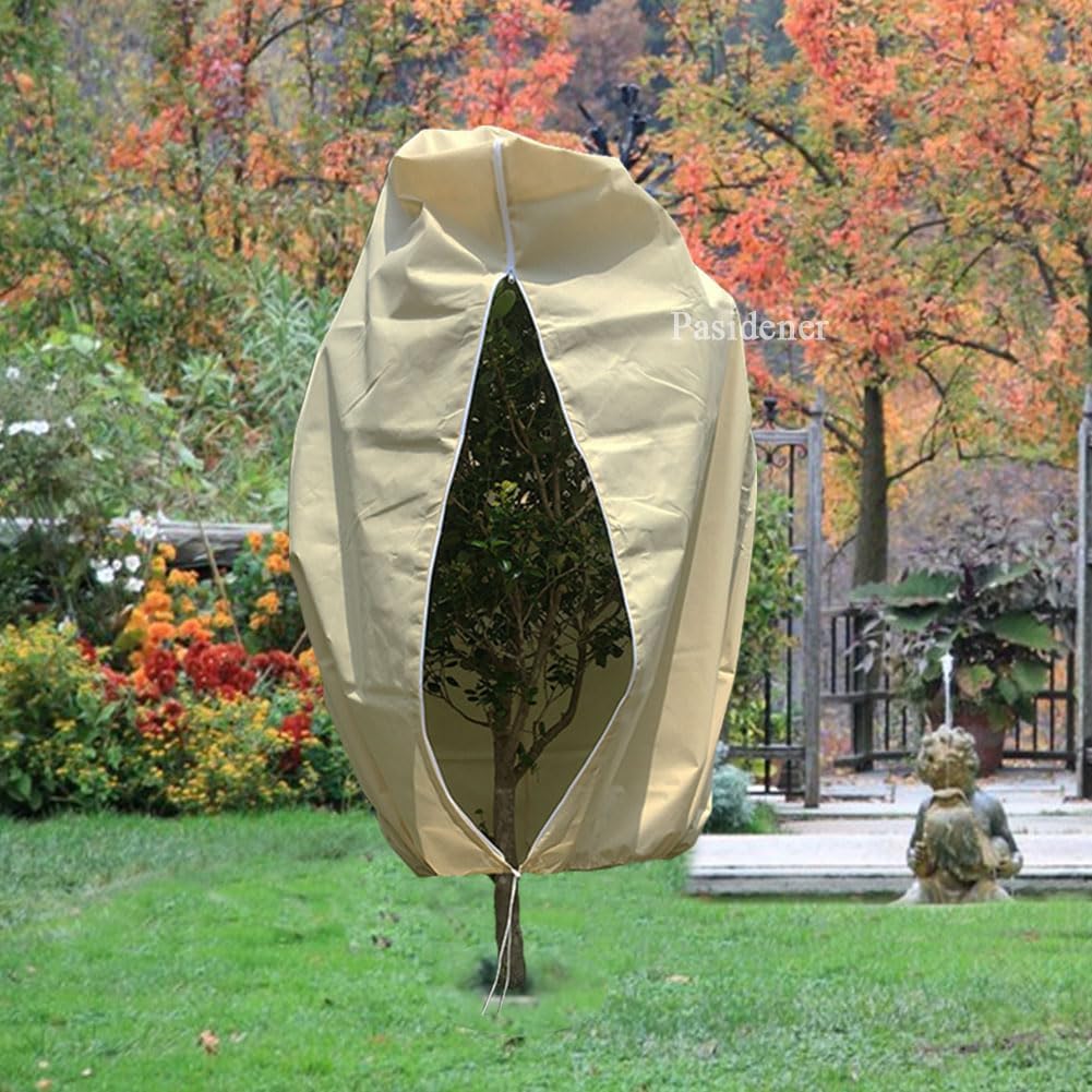 Plant Covers Freeze Protection 2.8oz 3 Packs 45"x40" Winter Tree Covers Frost Blankets for Outdoor Plants with Zipper Drawstring- Frost Cold Pest Protection for Shrubs Fruit Tree