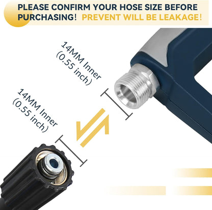High Pressure Washer Gun with Replacement Wand Extension, Power Washer Gun, M22-14 Fitting, 5 Nozzle Tips, 42 Inch, 4000 PSI