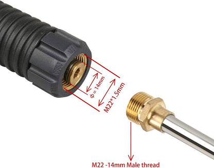 High Pressure Washer Gun with Replacement Wand Extension, Power Washer Gun, M22-14 Fitting, 5 Nozzle Tips, 42 Inch, 4000 PSI