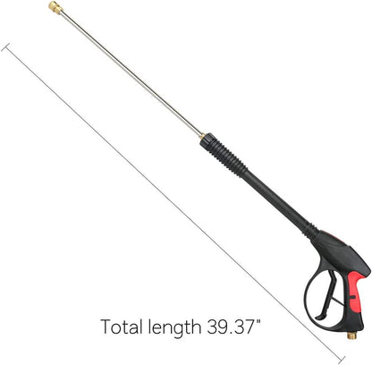 High Pressure Washer Gun with Replacement Wand Extension, Power Washer Gun, M22-14 Fitting, 5 Nozzle Tips, 42 Inch, 4000 PSI