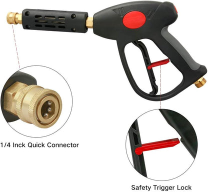 High Pressure Washer Gun with Replacement Wand Extension, Power Washer Gun, M22-14 Fitting, 5 Nozzle Tips, 42 Inch, 4000 PSI