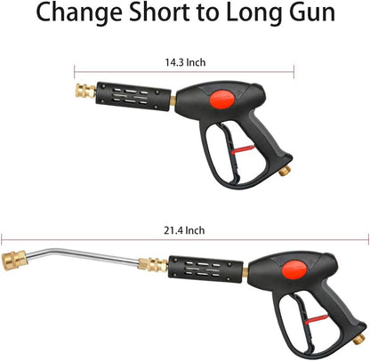 High Pressure Washer Gun with Replacement Wand Extension, Power Washer Gun, M22-14 Fitting, 5 Nozzle Tips, 42 Inch, 4000 PSI