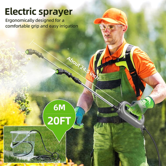 Battery Powered Sprayer Wand, Garden Electric Sprayer 24.5" Telescopic Wand