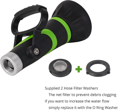 GSFNG98 Garden Hose Nozzle, Fireman's Hose Heavy Duty Nozzle, Premium Constructed Sprayer with Ergonomic Handle for Arthritis