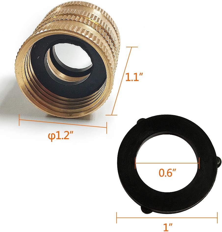 3/4" Female to Female Garden Hose Adapter, 2 Pack