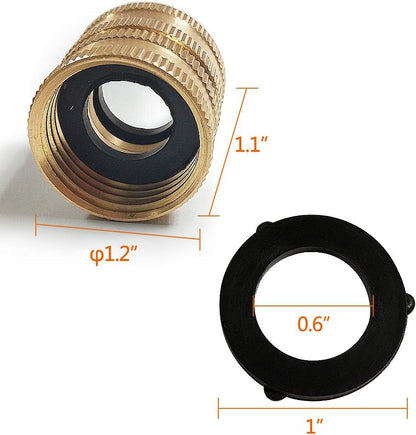 3/4" Female to Female Garden Hose Adapter, 2 Pack