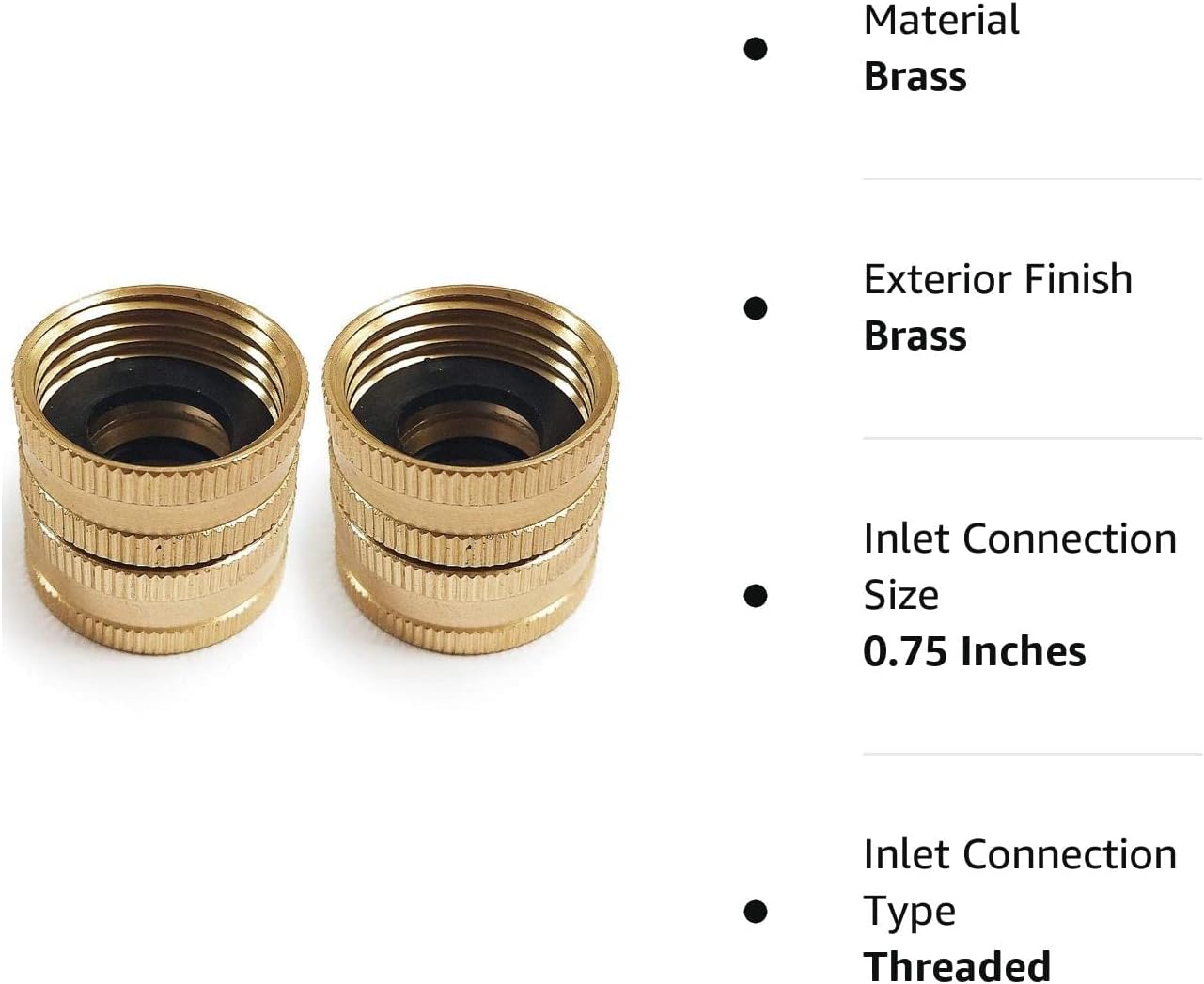 3/4" Female to Female Garden Hose Adapter, 2 Pack