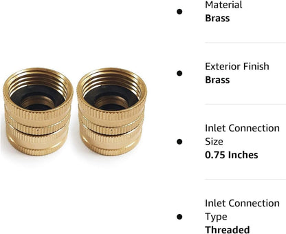 3/4" Female to Female Garden Hose Adapter, 2 Pack