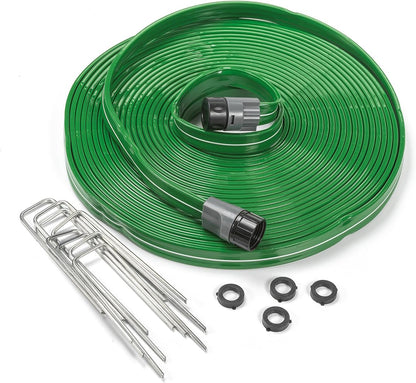 Sprinkler Soaker Hose - 2-in-1 Sprinkler & Soaker Hose with Stakes - Heavy-Duty Flexible Garden Hose for Lawn & Plant Watering - Durable UV-Protected Irrigation Hose (25 Foot)