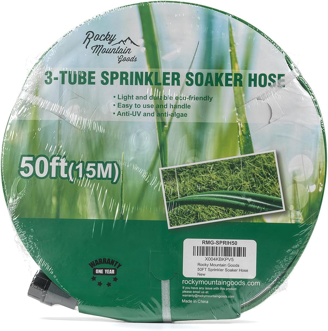 Sprinkler Soaker Hose - 2-in-1 Sprinkler & Soaker Hose with Stakes - Heavy-Duty Flexible Garden Hose for Lawn & Plant Watering - Durable UV-Protected Irrigation Hose (25 Foot)