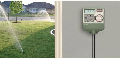 57594 Easy Dial 4-Station Indoor Sprinkler Controller, Green