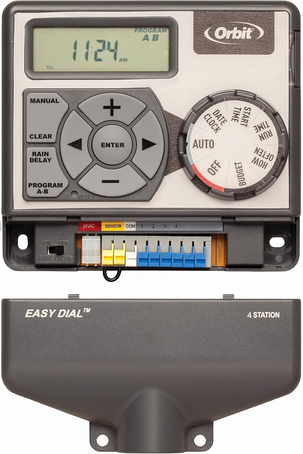 57594 Easy Dial 4-Station Indoor Sprinkler Controller, Green