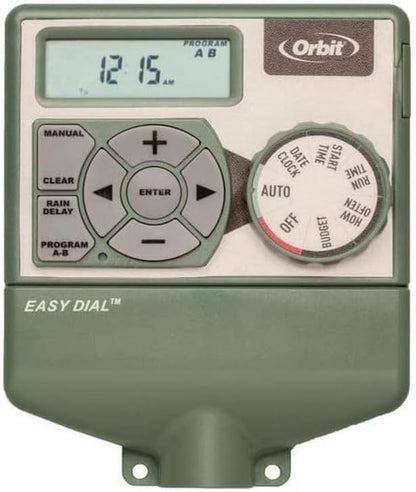 57594 Easy Dial 4-Station Indoor Sprinkler Controller, Green