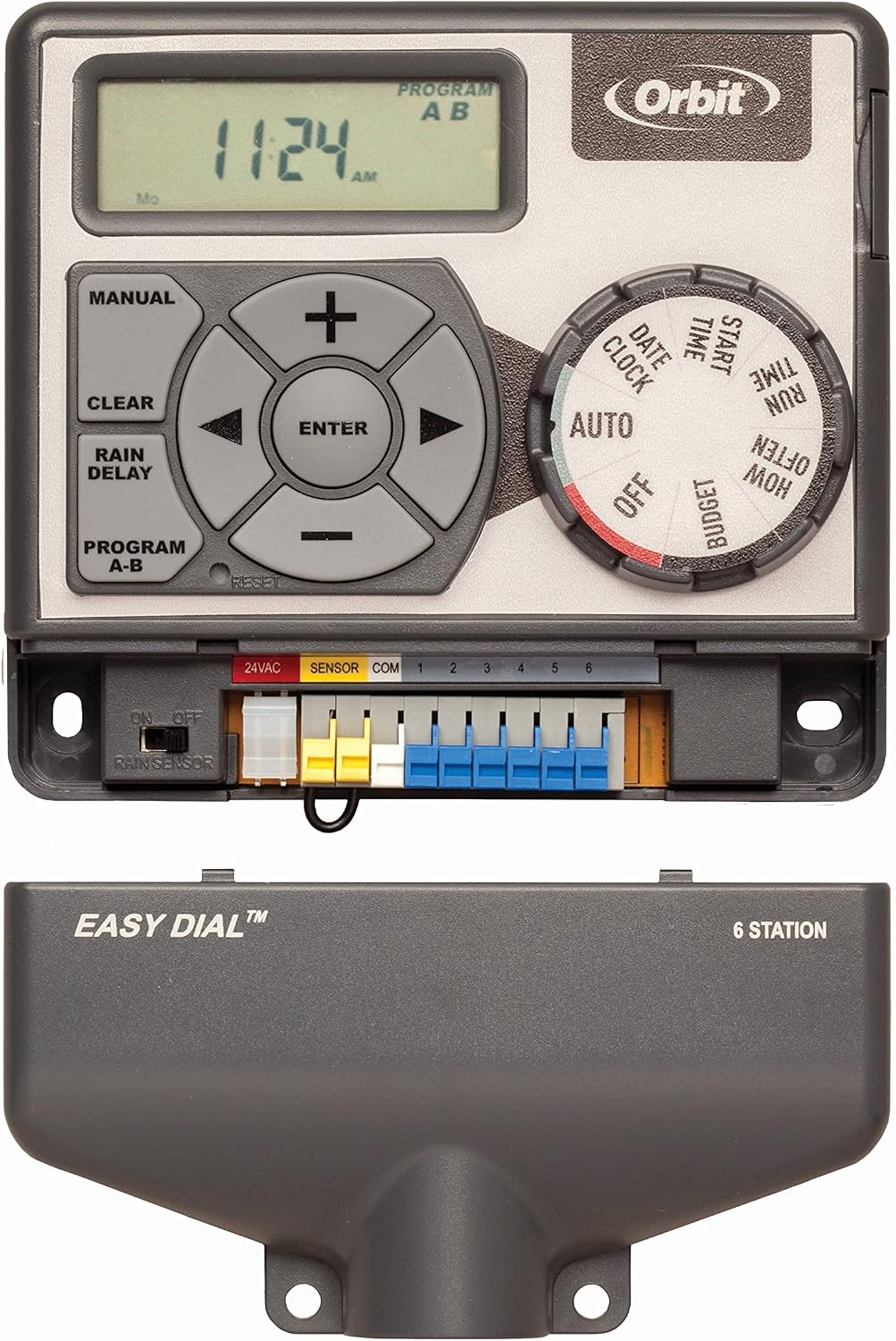 57594 Easy Dial 4-Station Indoor Sprinkler Controller, Green