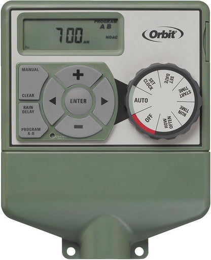 57594 Easy Dial 4-Station Indoor Sprinkler Controller, Green