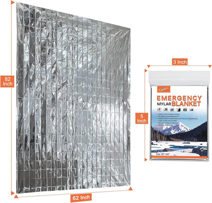 4-Pack Emergency Mylar Thermal Blankets