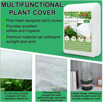 Plant Covers Freeze Protection 10FT×50FT, 1.06 oz/yd² Floating Row Covers for Garden Beds Pest/Sun Protection, Frost Cloths for Outdoor Plants for Vegetables Flowers Fruits Winter Protection