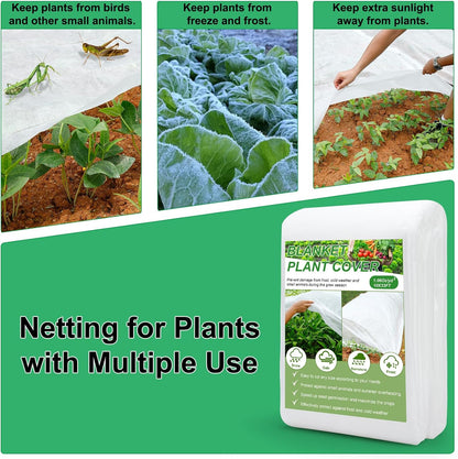 Plant Covers Freeze Protection 10FT×50FT, 1.06 oz/yd² Floating Row Covers for Garden Beds Pest/Sun Protection, Frost Cloths for Outdoor Plants for Vegetables Flowers Fruits Winter Protection