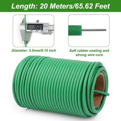 Plant Ties, 65.6ft 3.5mm Soft Garden Wire for Climbing Plants