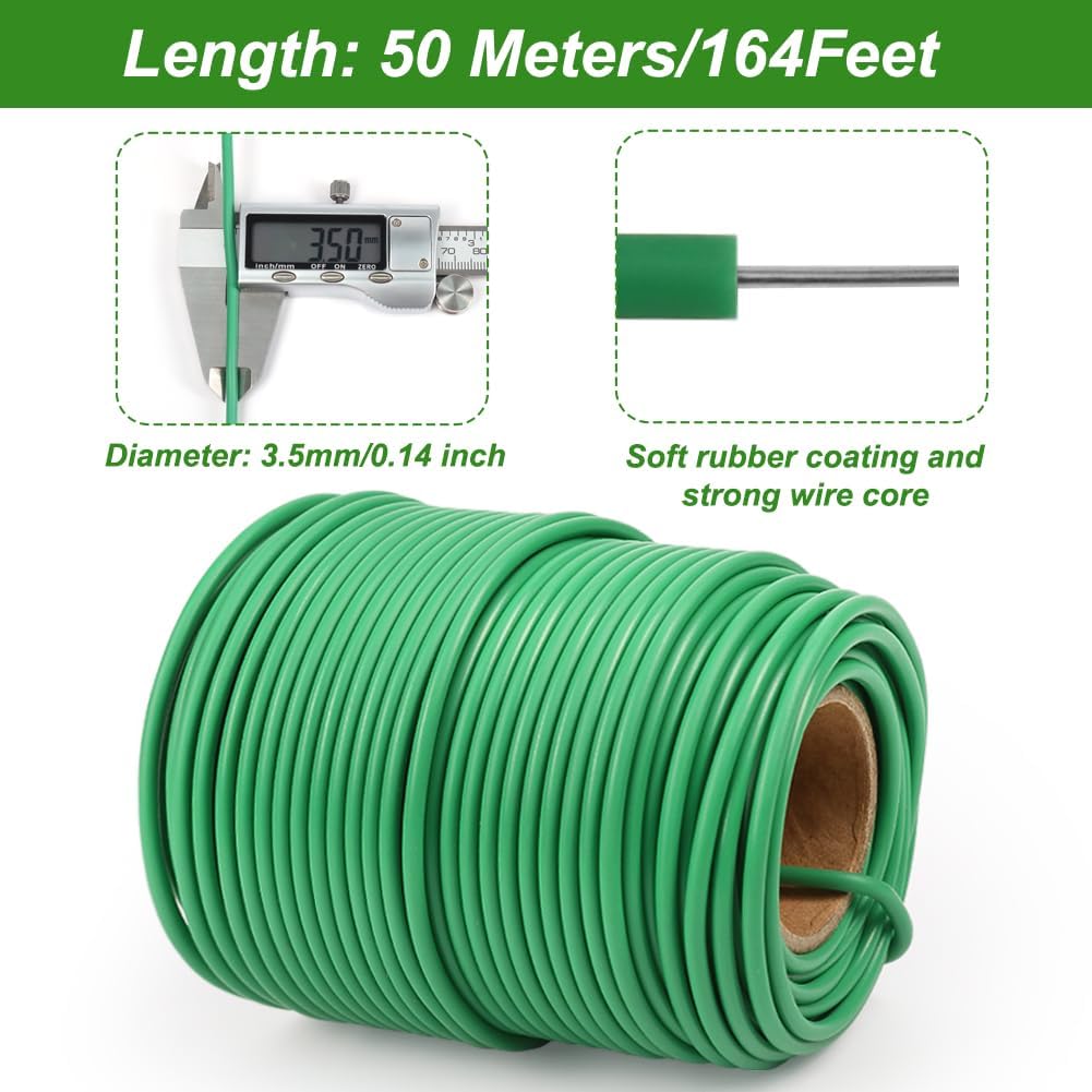 Plant Ties, 65.6ft 3.5mm Soft Garden Wire for Climbing Plants