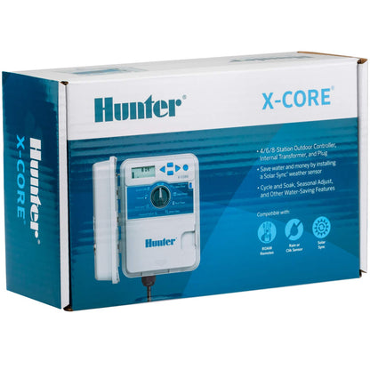 Hunter X-Core 4 Zone Sprinkler Timer, Indoor/Outdoor Sprinkler Controller