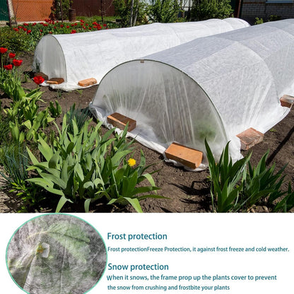 Garden Insect Netting & Frost Protection Cover - 2-3m x 5-10m Floating Row Cover Fabric for Vegetables, Plants, Winter Frost & Insect Barrier (2m x 10m)