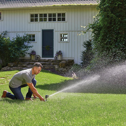 Heavy Duty Circular Water Sprinkler with Spike Base, Rotating Sprinkler Head with Adjustable Spray Pattern, Lawn Sprinkler for 5800 Sq Ft Coverage