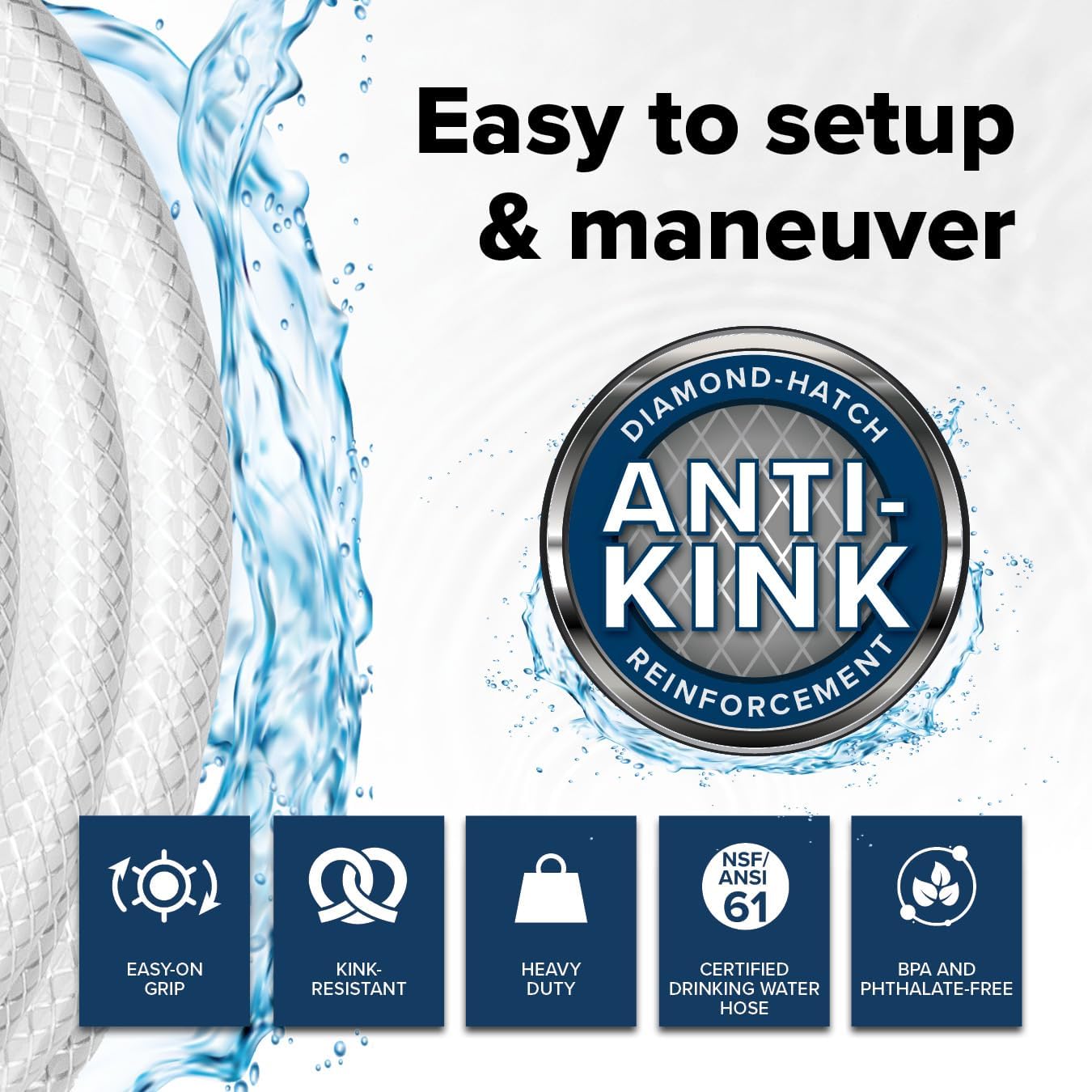 TastePURE 50-Foot RV Drinking Water Hose - Made in the USA
