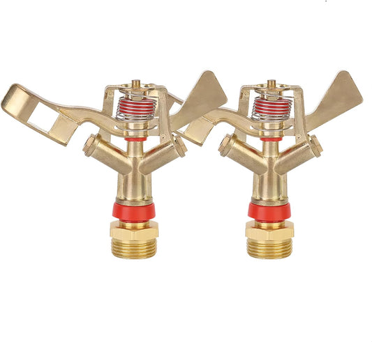 G3/4in 25mm Impact Sprinkler, 2PCS Heavy Duty Lawn Sprinkler Head, Male Thread Water Sprinkler System for Lawn for Agricultural Gardeners