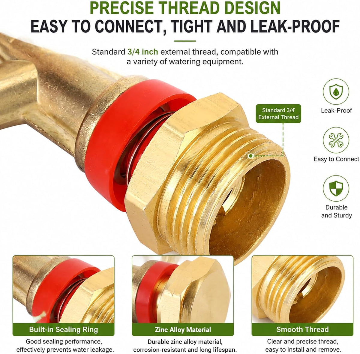 G3/4in 25mm Impact Sprinkler, 2PCS Heavy Duty Lawn Sprinkler Head, Male Thread Water Sprinkler System for Lawn for Agricultural Gardeners