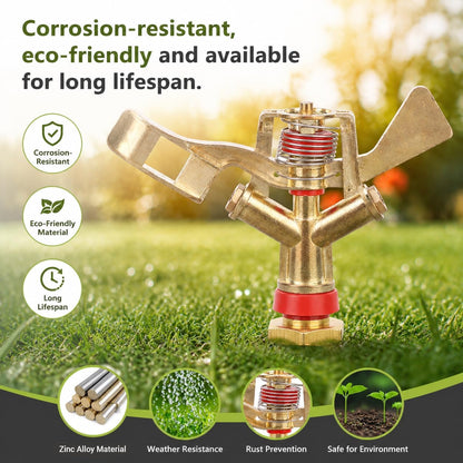 G3/4in 25mm Impact Sprinkler, 2PCS Heavy Duty Lawn Sprinkler Head, Male Thread Water Sprinkler System for Lawn for Agricultural Gardeners