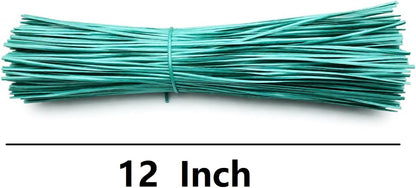300 Pcs,Dark Green,8",Plastic Twist Ties, Garden Plant Twist Tie Cable Tie, Plastic Cable Ties for Bread Candy Bags, Gift Bags (8 Inch)