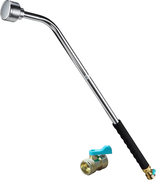 30 Inch Soft Rain Watering Wand 600003, Gentle Shower Spray, Heavy Duty Lightweight Metal Build, Comfort Grip, Flow Control Shut Off Valve, for Plants, Yards, Cars & Pets